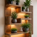 DECOR LOUVER LIGHTED WALL SHELF