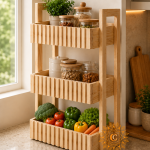 KITCHEN CART RACK WOODEN/PLY MADE