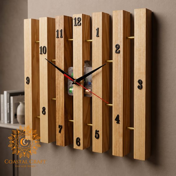 LOUVER BRICK DECOR WALL CLOCK
